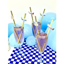 Fluparty Airplane - Uçak Temalı Figürlü Pipetler (12 Adet)