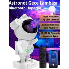 ForWhat Büro Ev Ofis Hediyesi Için Galaksi Ay Tavan Projektör Dekor Gece Işıklı Astronot Bluetooth Hoparlör