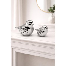 Dekoratif 2 Li Tombul Kuş Süs Biblo Ev - Ofis Aksesuar