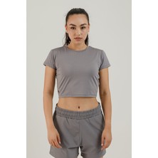Airlife Sportswear Kısa Kollu Kadın Sporcu Tişörtü Gri
