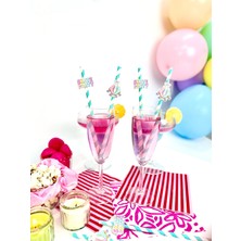 Fluparty Roller Girl - Paten Temalı Figürlü Pipetler (12 Adet)