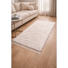 Tekstil Stokları El Dokuma Bambu Viskon Yumuşak Iplik 70X140 cm Peluş Halı Paspas Beyaz