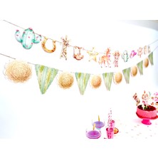 Fluparty Cowgirl - Kovboy Kız Temalı Üçgen Flama Banner