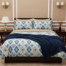 Lastikli Çarşaflı Çift Kişilik Nevresim Takımı Marrakech Krem