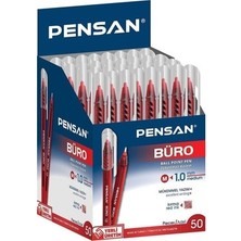 Şeylişeyler - Pensan Kırmızı Tükenmez Kalem Büro 50 Adet