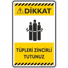 İsg Tabelam 25X35CM/KOMPOZIT/DIKKAT!TÜPLERI Zincirli Tutunuz