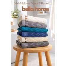 Mata Çeyiz Bella Home Baklava Desenli El & Yüz Havlusu | 50X90 cm | %100 Pamuk | Yumuşak ve Emici | Şık ve Dayanıklı