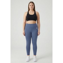 TOMMY LIFE Petrol Yüksek Bel Toparlayıcı Battal Büyük Beden Kadın Tayt- 94650