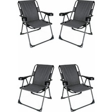 Walke 4 Lü Lux Katlanır Kamp Sandalyesi Gri