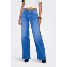 Only Onlmadison Pamuklu Relaxed Fit Yüksek Bel Geniş Paça Jeans Bayan Kot Pantolon 15363267