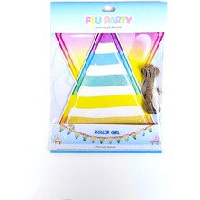 Fluparty Roller Girl - Paten Temalı Üçgen Flama Banner