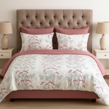 Lastikli Çarşaflı Çift Kişilik Nevresim Takımı Flora