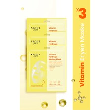 Dermal Vitamin Hydrojel Şeffaflaşan Kore Yüz Maskesi Nemlendirici Eriyen Maske 34 gr. 3 Adet