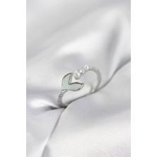 Ayder Timya Gümüş Renk Balık Kuyruğu Model Kadın Yüzük - TJ-BYK4047 TG/Tmy230288