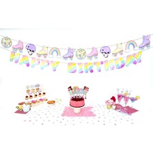 Fluparty Roller Girl - Paten Temalı “Happy Birthday” Yazı Banner