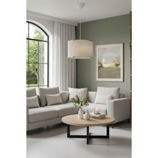 Decory De-Nara Modern Silindir Tekli Sarkıt Avize - Kumaş Başlıklı Sarkıt Aydınlatma E27 Duylu