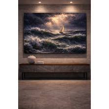 Artease Dalgalı Denizde Yelkenli Kanvas Tablo
