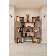 Asra Trend Lüks Dönebilen Ayarlanabilir Raflı Ev Ofis Kitaplık %100 MDF Dekoratif Kütüphane Kitaplık DK02