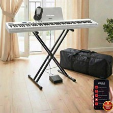 Midex PLX-100WH-ST Taşınabilir Dijital Piyano Tuş Hassasiyetli 88 Tuş Bluetooth Şarjlı (Stand Sustain Kulaklık Çanta Metod)