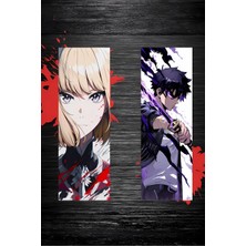Anka Atölye Solo Leveling 2'li Kitap Ayracı Seti – Jin Woo ve Cha Hae - Anime Temalı Ayraç