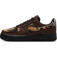 Nike Air Force 1 Af1 1,07 Leopard Print Leather Womens Sneaker Hakiki Deri Günlük Spor Ayakkabı Kahverengi