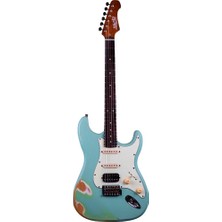 Jet Guitars Jet JS-400 Sfg Rlc Hss Elektro Gitar (Distressed Sea Foam Green)