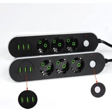 Ett USB Yuvalı Üçlü Priz