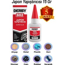 Artlantis Derby 602 Japon Yapıştırıcı 15 gr 5 Adet Yüksek Yapıştırma Gücü Tek Bileşenli Düşük Viskozite Güçlü Yapıştırıcı 15GR