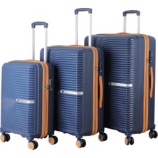 Mçs 3lü Set Kırılmaz Silikon Seyahat Valizi Bavulu V374 Laci/hardal