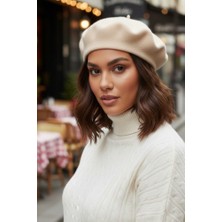 Mollycrush Kadın Ressam Bere Şık Fransız Model Düz Tasarım