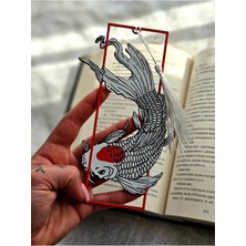 Anka Atölye Tancho Koi Çerçeveli Japon Balığı Temalı Kitap Ayracı - Otantik Kitap Ayraç