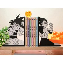 Anka Atölye Dragon Ball Goku & Vegeta 2'li Set Kitap Tutucu - Anime Sever Dekor Hediyelik (18 x 14 x 8cm)