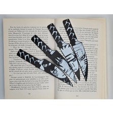 Anka Atölye 4'lü Set Naruto Temalı Bıçak Şeklinde Kitap Ayracı - 3D Baskı Anime Temalı Ayraç / Hediyelik Eşya