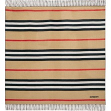 Burberry Icon Stripe Kaşmir Yün Karışım Lüks Battaniye