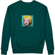 The Lucid Lab Andy Warhol / Marilyn Monroe Blue Sweatshirt - Koyu Yeşil