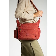 Mega Bag M 211 Krinkle Kumaş Omuz Çantası – Yağmura Dayanıklı – Çıkarıılabilir Cüzdanlı Kiremit