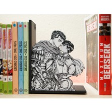Anka Atölye Berserk Guts ve Casca Kitaplık Desteği | Anime 3D Baskı Ev Dekoru Kitap Tutucu (18 x 14 x 8cm)