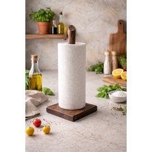 Fam Wood Art Kare Doğal Ahşap Kağıt Havluluk , Rulo Kağıt Havluluk %100 Çam 11X11X27 cm