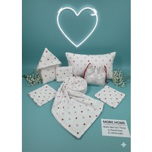 More Home Bebek Müslin Bez Battaniye Set 7 Parça Kalp Desenli Çok Renkli