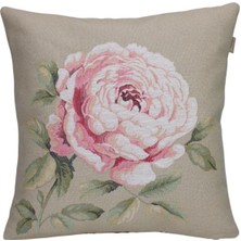 Believe Gül Goncası Jakarlı Dokuma Goblen  Dekoratif 45*45 Kırlent