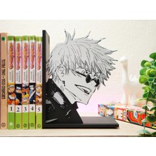 Anka Atölye Jujutsu Kaisen Satoru Gojo Çizimli Kitap Tutucu - 3D Baskı Anime Kitaplık Dekoru (18 x 14 x 8cm)