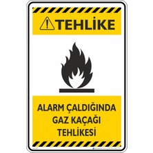 İsg Tabelam 50X70CM/FOSFORLU Kompozit/tehlikealarm Çaldığında Gaz Kaçağı Tehlikesi