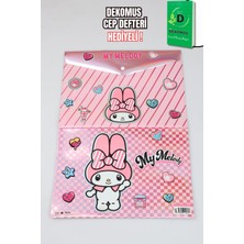 "dekomus Cep Defteri Hediyeli" Yeni Sezon Lisanslı My Melody "2 Adet" Çıtçıtlı Dosya
