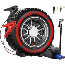 Mucosan Süper Güçlü 5000A 4’ü 1 Arada Jump Starter – 20000 Mah Powerbank, 150 Psı Hava Kompresörü, LED Fenerli 10 Katmanlı Güvenlik Koruması