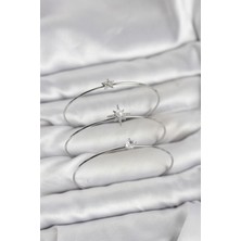 Ayder Timya Gümüş Renk Kutup Yıldızı Model Zirkon Taşlı 3'lü Kadın Bileklik Kombini - TJ-BB8346 TG/Tmy230444