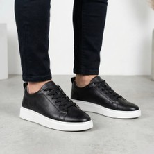 Marcobranchını Bağcıklı Yan Lazer Baskılı Düz Kalın Taban Erkek Sneaker Ayakkabı 061316L-M