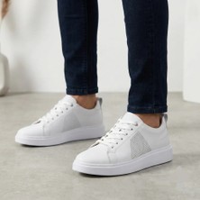 Marcobranchını Bağcıklı Yan Lazer Baskılı Düz Kalın Taban Erkek Sneaker Ayakkabı 061316L-M