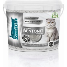 ZeniCat Aktif Karbonlu Bentonit Kedi Kumu 10 Lt – İnce Taneli, Güçlü Topaklanan, Koku Kontrolü