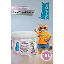 ZeniCat Bebek Pudralı Bentonit Kedi Kumu 18 Lt – İnce Taneli, Güçlü Topaklanan, Uzun Süreli Ferahlık