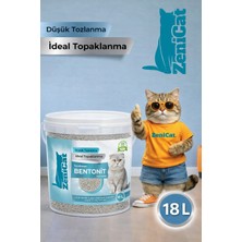 ZeniCat Naturel Bentonit Kedi Kumu 18 Lt – Kokusuz, %100 Doğal, Toz Oranı Azaltılmış